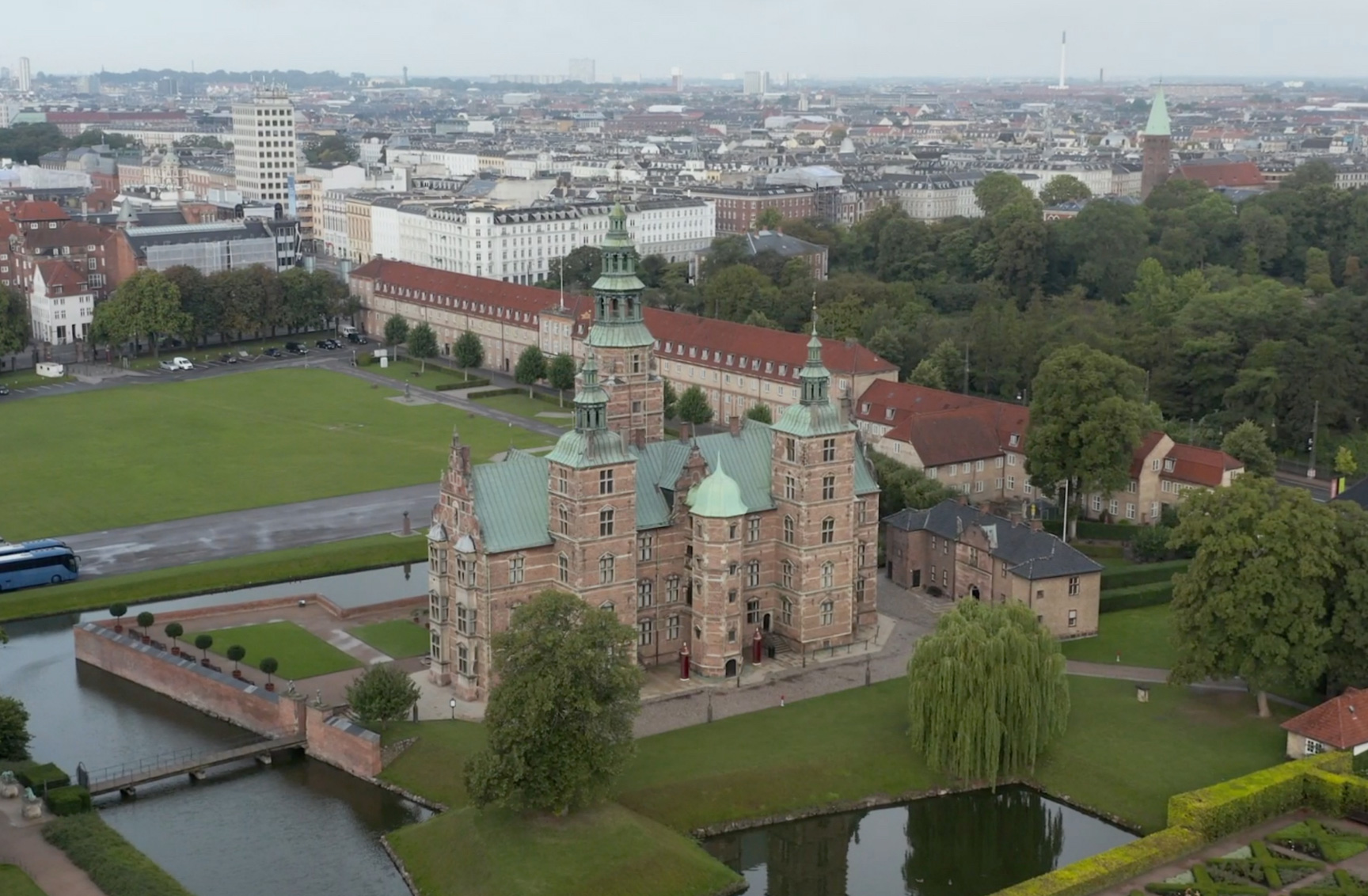 image of Rosenborg castle form the air
