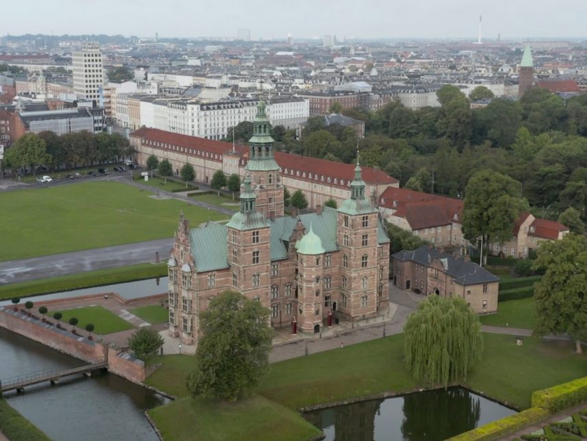 image of Rosenborg castle form the air